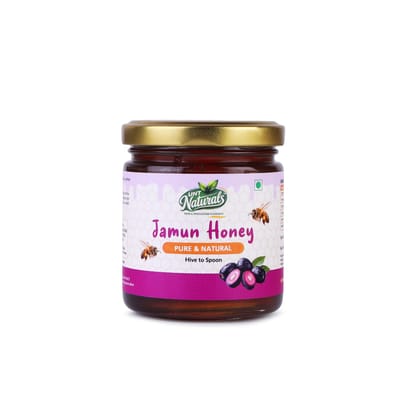 UNT Naturals Raw Jamun Honey 250g- Pure Unfiltered, Unprocessed, Unpasteurized & Unheated Shahad- No Added Sugar- Rich in Nutrients & Antioxidant- Natural Sweetener for Tea, Cooking & Baking